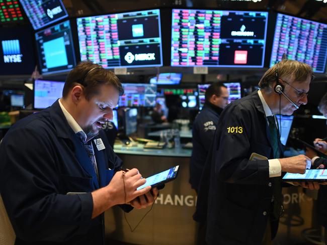 Traders working in Wall Street. Picture: AFP