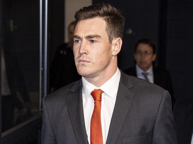 Greater Western Sydney Giants player Jeremy Cameron fronts the AFL tribunal. Picture: AAP