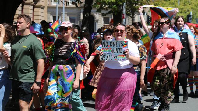 TasPride pride march Hobart 2025. Picture: Elise Kaine