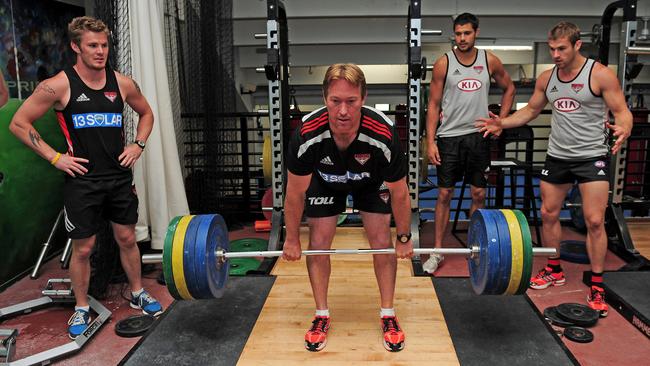 Robinson in the gym at Essendon.