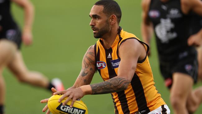 Veteran Shaun Burgoyne was among a number of the Hawks to stand up and be counted against the Blues. Picture: Getty Images