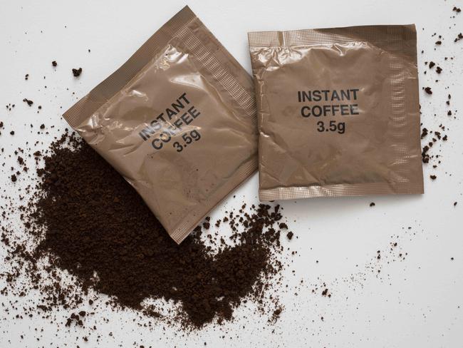 ADF Combat Ration Pack serves of coffee the most discarded item in the “rat pack”. Picture: Monique Harmer