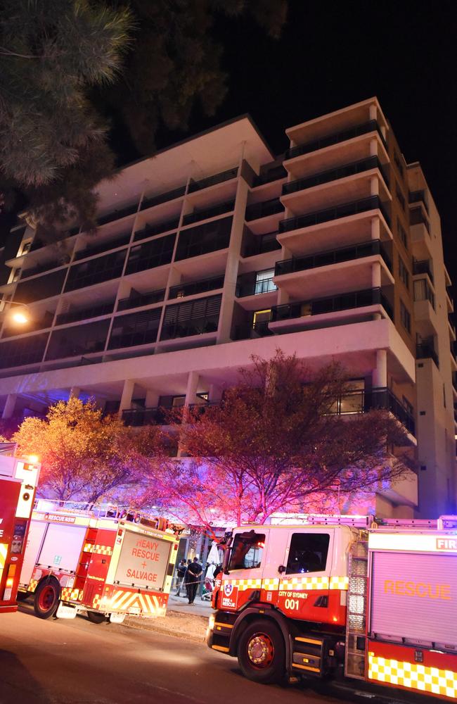 Police cordoned off surrounding roads as fire trucks raced to the building. Picture: Flavio Brancaleone