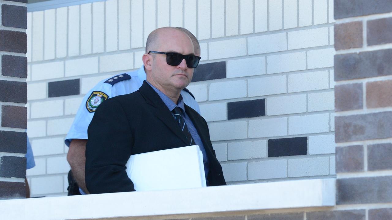 Senior Constable Michial Luke Greenhalgh, 39, leaves Lismore Local Court after the first four days of a hearing during which he has been defending a charge of common assault. The hearing will continue in the new year. Picture: Liana Boss