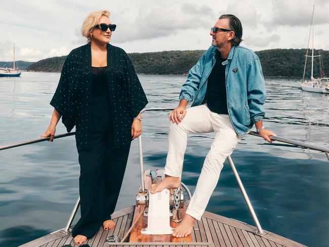 EMBARGO FOR WISH MAGAZINE, 02 MAY 2025. FEE MAY APPLY. Creative couple Brett Robinson and Anna Hewett work their magic at Fort Denison. The couple flee the city on weekends for Pittwater, on Sydneys Northern Beaches where their wooden sailboat, Leonie B, provides a much needed reset. Photo: Dan Roberts