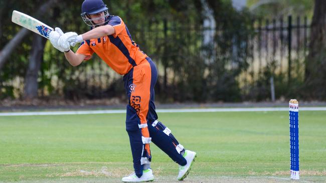 Northern District's Tim Rouse batting in the premier league against West Torrens at  Park 25, Oval 1. Picture: Brenton Edwards/AAP