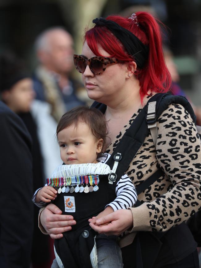 Young and old were on hand to watch the march. Picture: Alex Coppel