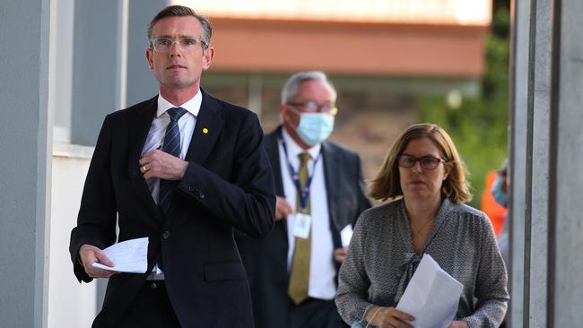 NSW Premier Dominic Perrottet and NSW Chief Health Officer Dr Kerry Chant. Picture: NCA NewsWire /Gaye Gerard