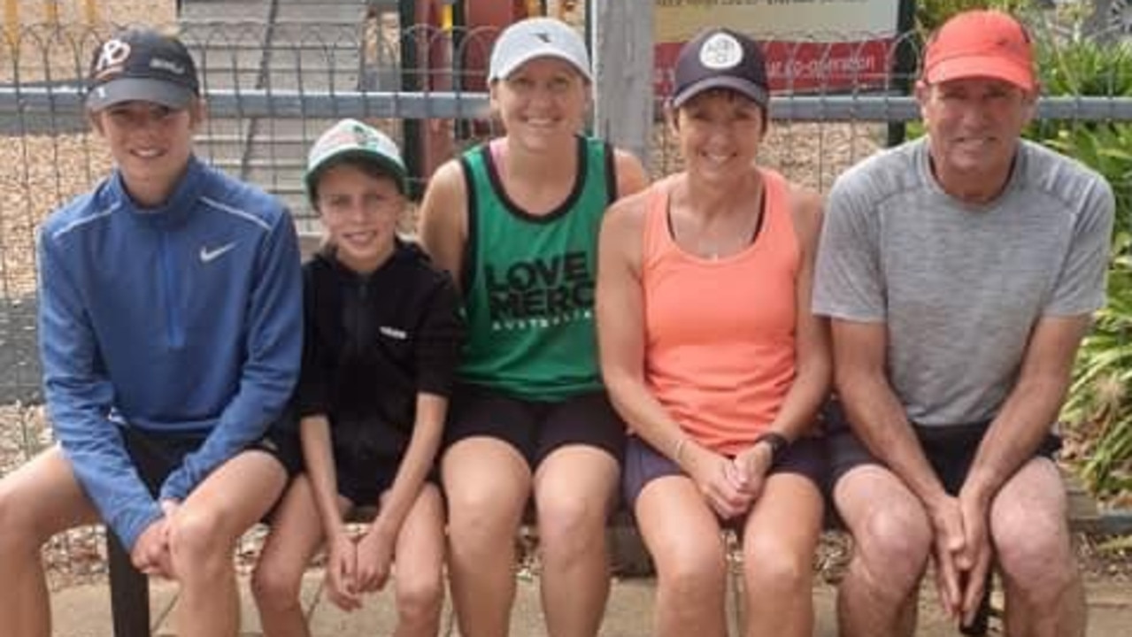 SA Little Legend Joel Crawford, 11, (distance running), is an inspiration to his family and friends. Pictured here in a black T-shirt, he recently ran 39km with a group of adults from Penola for ‘health and body and mind for those who can’t’. Picture supplied.