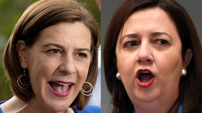 Opposition leader Deb Frecklington and Queensland Premier Annastacia Palaszczuk.