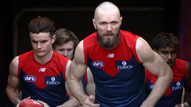 Max Gawn leads the Demons into battle. Picture: Michael Klein