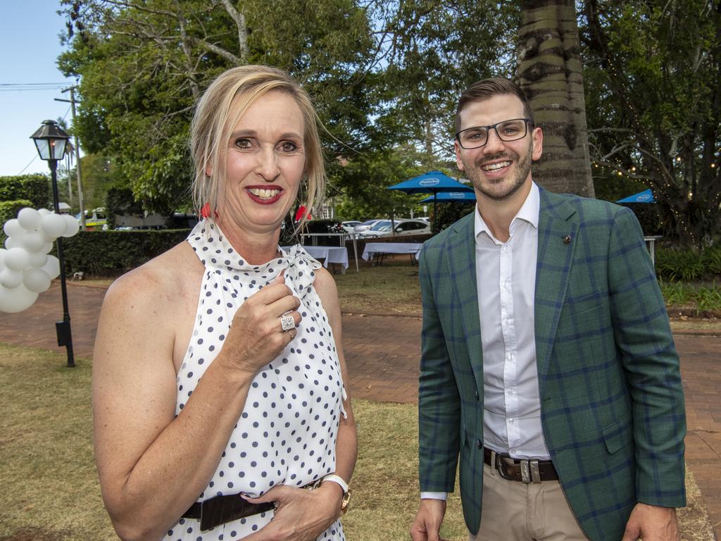 Jacqui Cave, winner of the $7000 art deco ring custom designed by third generation jeweller Lachlan Hogan ( right ) at the Hogans Family Jewellers Ladies Diamond Luncheon 2020, Gips restaurant. Friday. 16th Oct 2020