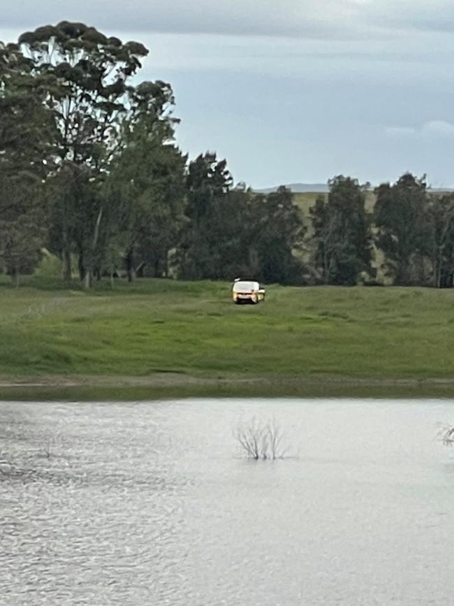 Emergency vehicles heading to the scene of the crash in Maitland Vale. Picture: Dan Proudman