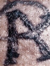 The tattoo on the man’s right arm. Picture: NSW Police