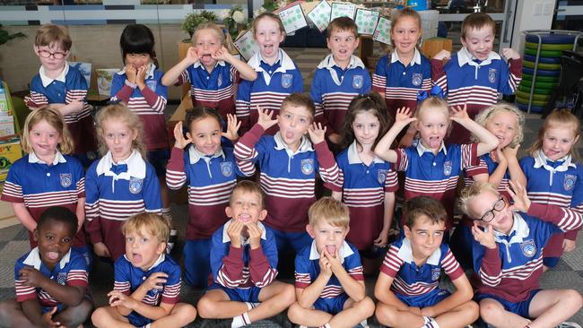Kardinia International College FYLD Back row (Left to Right): Miles Baraciolli, Mabel Chen, Annie Mackrell, Ivy Teven, Zayn Pantelic, Lucy Flanders, Will Gladigau. Middle row (Left to Right):Evie Clements, Rose Klasan, Hope Wisniewski, Ben Ellson, Mackenzie Vella, Imogen Dew, Leni Papinniemi, Charlotte Fletcher. Front row (Left to Right):Arlo Harding, Rupert Craig, Benjamin Cowley, Axel Regan, Harry Sutton, Xander Levett. Picture Mark Wilson