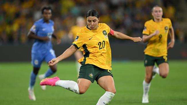 Sam Kerr against France. Photo by Quinn Rooney/Getty Images.