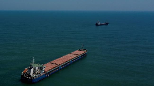 A Russian-flagged cargo ship Zhibek Zholy in the Black Sea. Picture: AFP