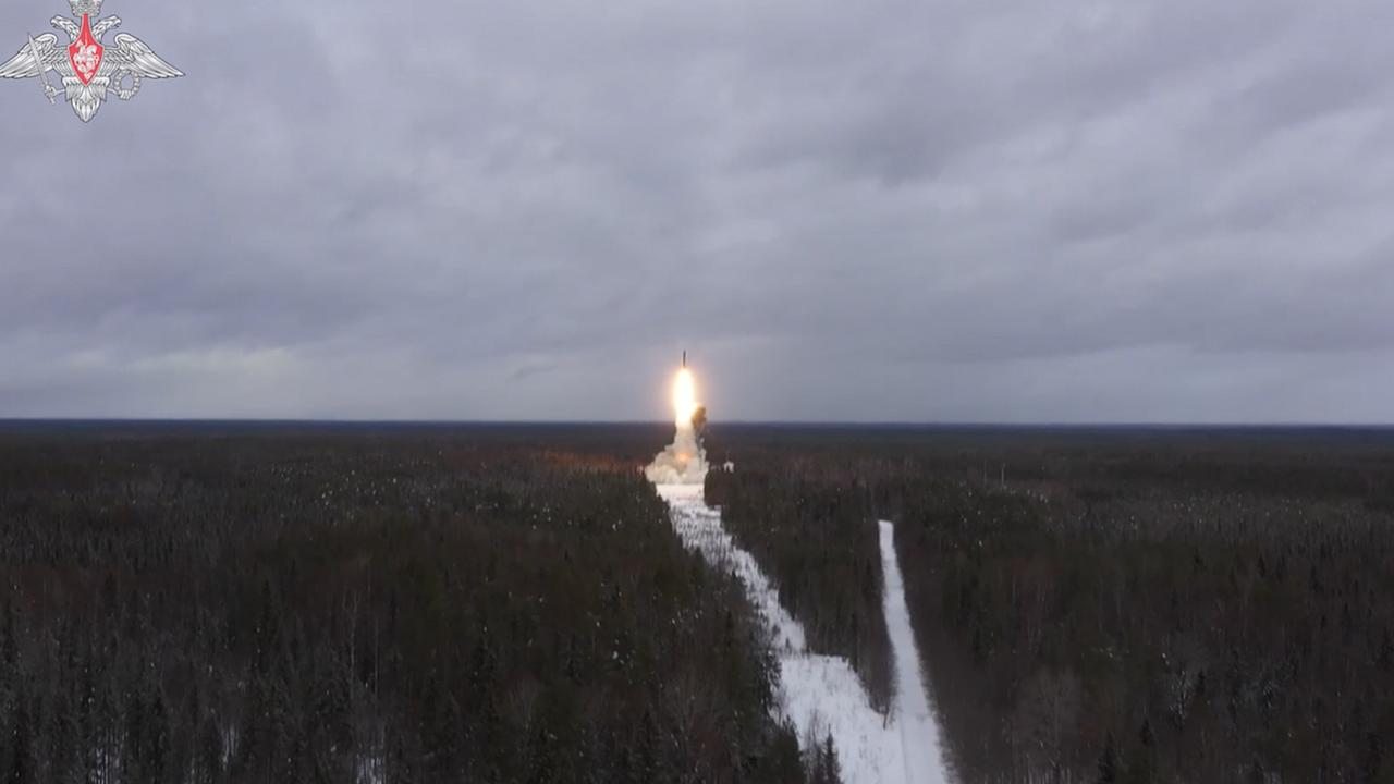 Russia on February 19 successfully test-fired its latest hypersonic ballistic missiles, cruise missiles, and nuclear-capable ballistic missiles as part of 'planned exercises' the Kremlin said. Picture: Handout/Russian Defence Ministry/AFP