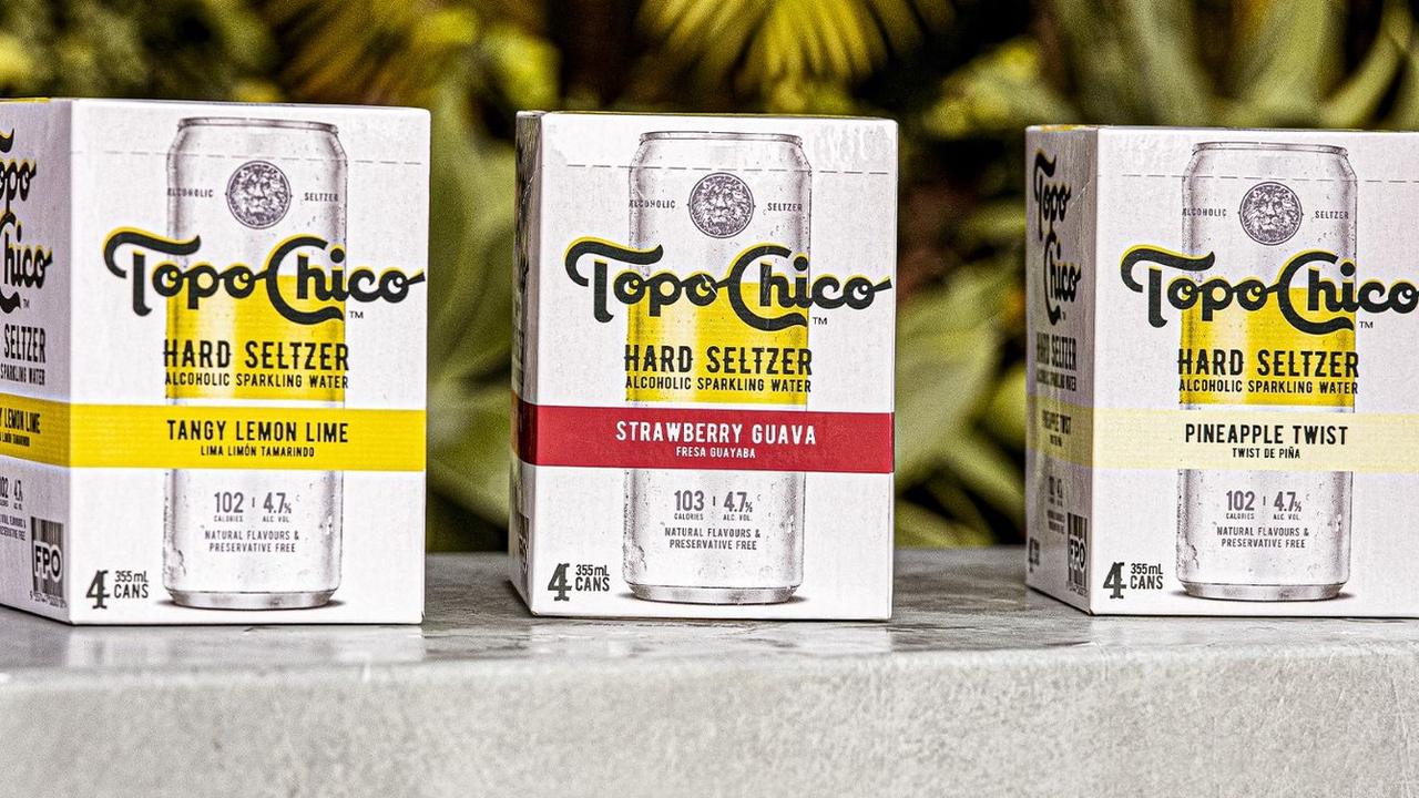 Coke Australia has made its debut into the alcohol market with a new product – Topo Chico Hard Seltzer. Picture: Supplied