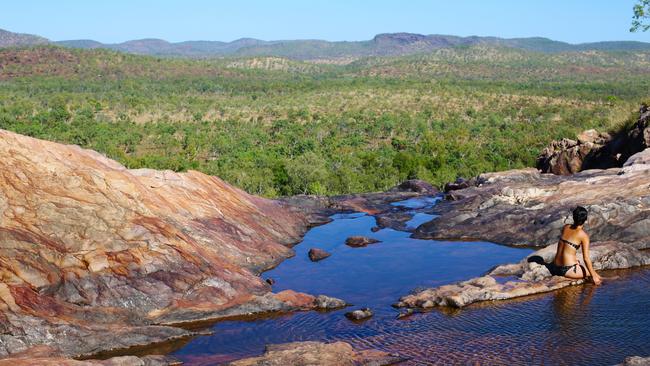 Swimming at Gunlom Falls will reopen in time for the Easter long weekend. Picture: JANE BURHOP - COMMON VENTURES/TOURISM NT