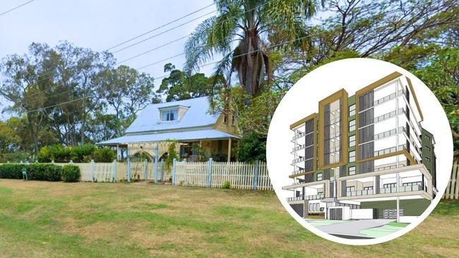 Heritage-listed Fernleigh on Shore Street East in Cleveland, next to where a seven-storey high rise block of units will be built. Pictures: Economic Development Queensland