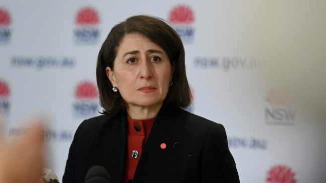 NSW Premier Gladys Berejiklian is seen during a daily COVID-19 update. Picture: NCA NewsWire/Bianca De Marchi