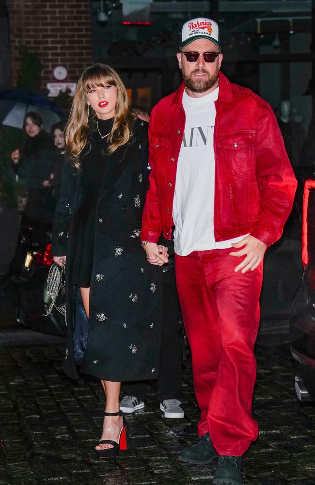 Taylor Swift and Travis Kelce are seen on December 28, 2024 in New York City. Picture: XNY/Star Max/GC Images