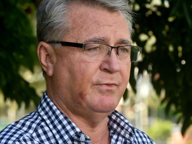 Mundingburra MP Les Walker fronts the media at Soroptimist Park. Picture: Evan Morgan