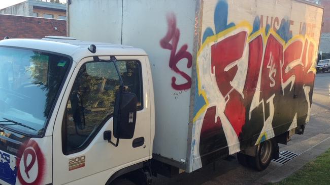 One of the trucks Mr Fitzgerald recently registered was left in this state.