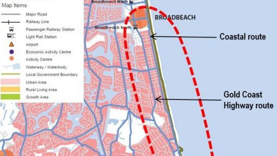 Cycle route for Gold Coast light rail.