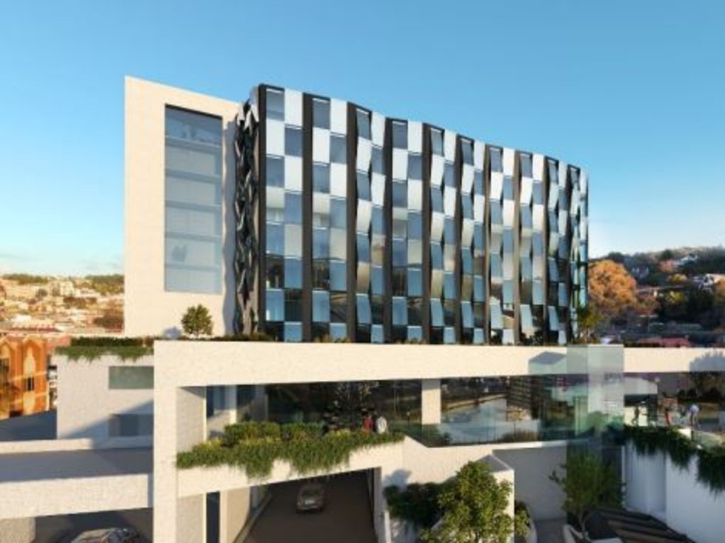 Render of JAC Group's proposed 12-storey Gorge Hotel on Paterson St, Launceston. Picture: Commercial Project Delivery