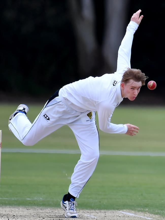 St Laurence's College bowler Marlon Peters Picture, John Gass