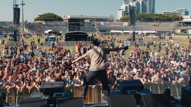 Townsville rapper Seaton Rogers, most commonly known as YNG Martyr, performing at Listen Out in 2024.