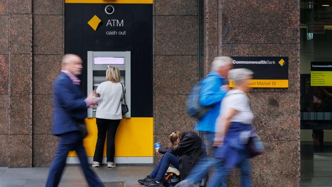 Despite an influx in support posts, figures reveal the use of ATMs across Australia has been on decline for years while bank branches have steadily closed. Picture: NewsWire / Max Mason-Hubers