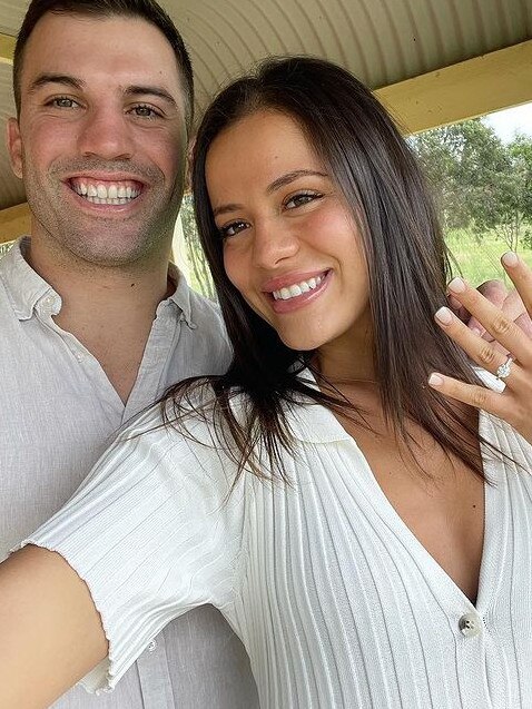 Maria Glinellis and James Tedesco break the news of their engagement.