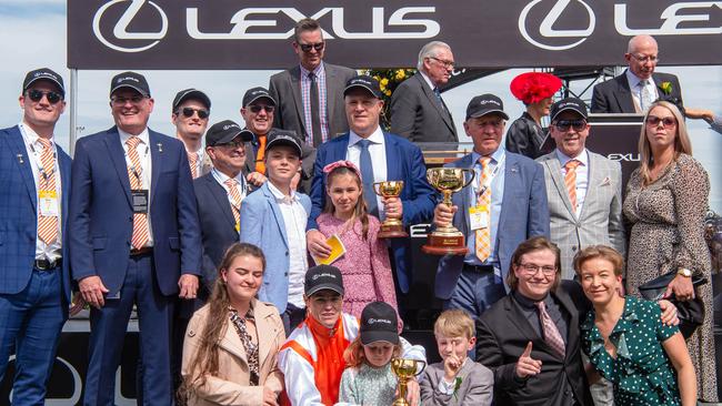 Vow And Declare connections with trainer Danny O'Brien and jockey Craig Williams after their Melbourne Cup triumph.