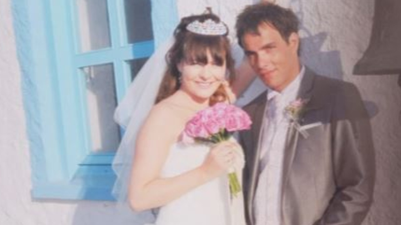 Samantha with her husband, Louis Ntritsos, on their wedding day. Picture: Samantha Pressdee