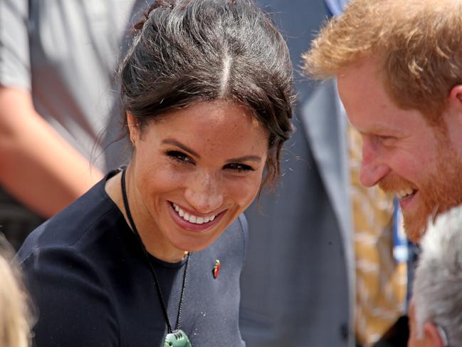 Meghan and Harry on the final day of their royal tour in  Rotorua. Picture:  Nathan Edwards.