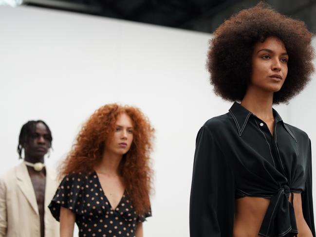 Models walk the runway during the madre natura show during Australian Fashion Week. Picture: Getty Images