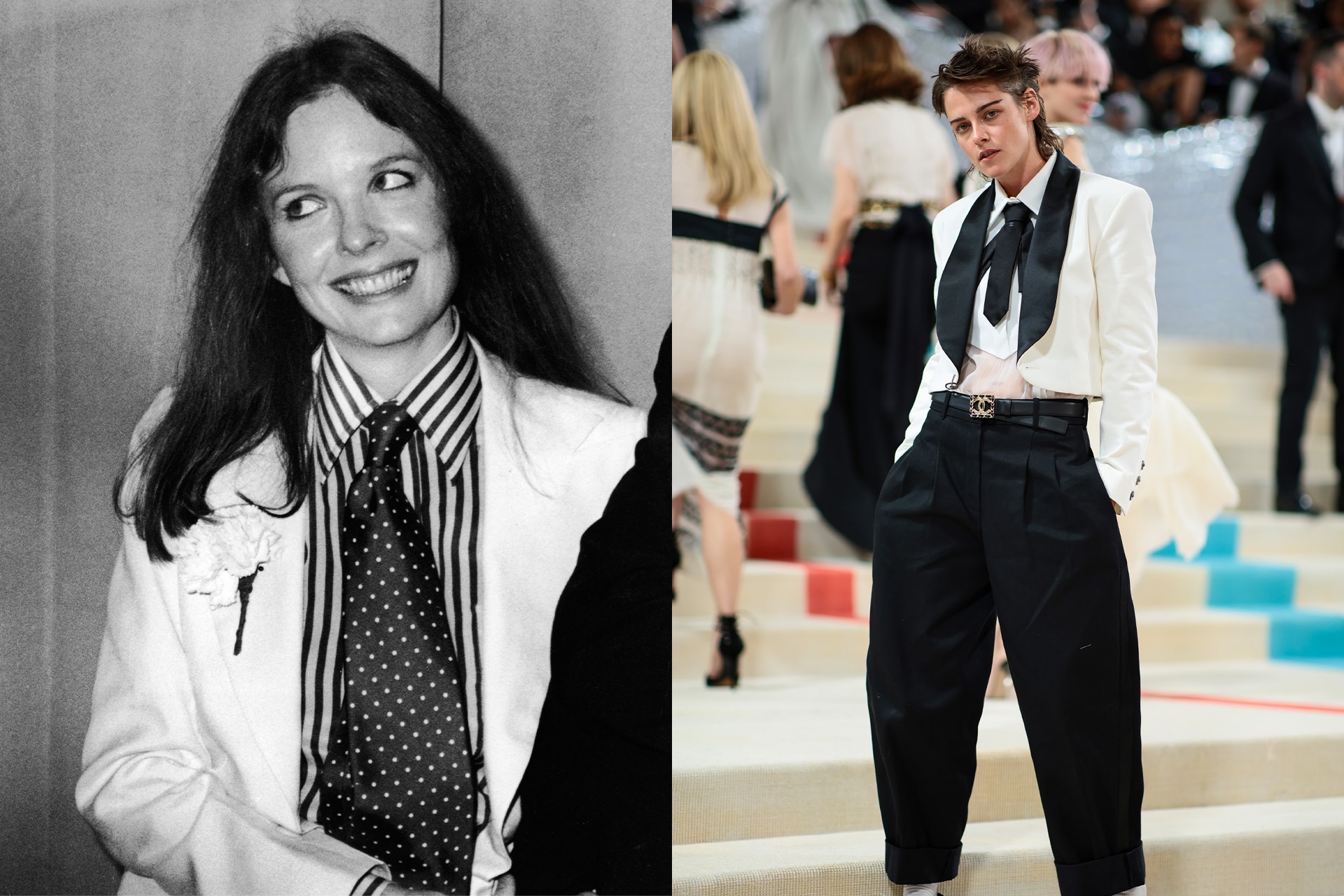 <p>Of course, there&rsquo;s a very important place for shapeless silhouettes and masculine dressing in the female wardrobe&mdash;which Fox herself channels on many occasions&mdash;and it&rsquo;s one that I myself happen to love and adore. Style icons over the years in this area include <a href="https://www.vogue.com.au/culture/red-carpet/met-gala-2023-red-carpet-live-celebrity-fashion/image-gallery/904dd3263a42ac8bee48f9247b5823ba" target="_blank" rel="noopener">Kristen Stewart</a> and Diane Keaton, who have championed garments like suits, slacks and ties for women everywhere&mdash;and I heartily thank them for it.</p>