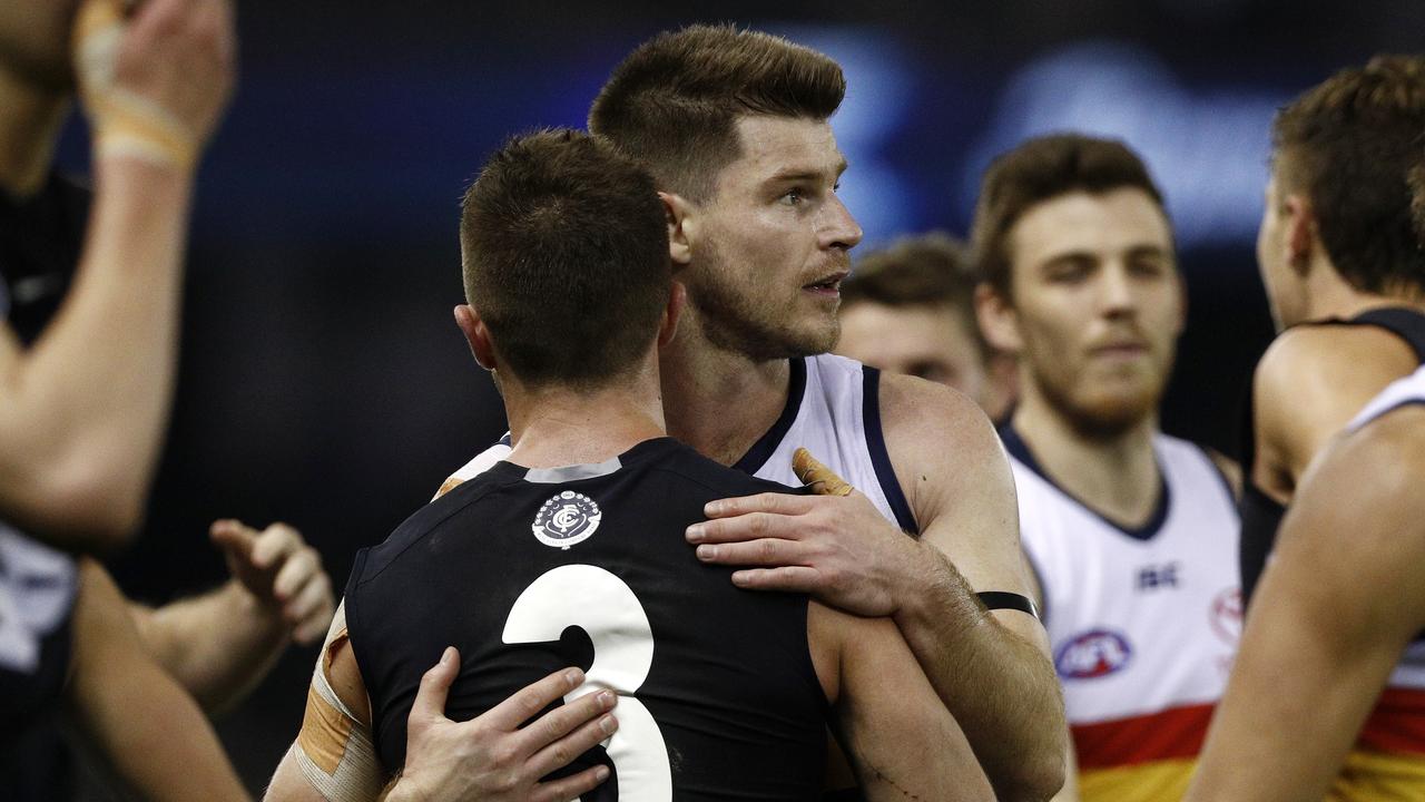 Bryce Gibbs showed his excitement for the Blues after their gutsy win. Picture: Daniel Pockett