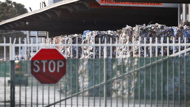 The SKM recycling plant in Laverton has been prevented from accepting recyclable waste. Picture: David Caird