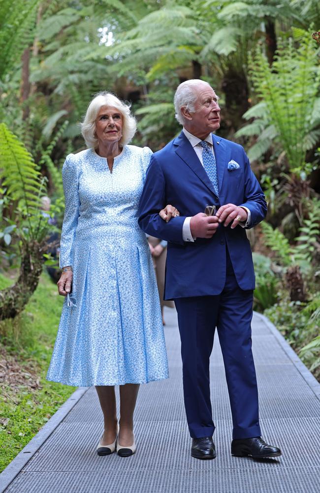 Queen Camilla and King Charles visit the Australian National Botanic Gardens on Monday. Picture: Getty Images