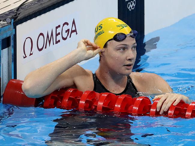 Cate Campbell misses out on a medal in the final of the Women's 50m Freestyle at the Rio Olympics 2016 in the Olympic Aquatics Stadium. Pics Adam Head