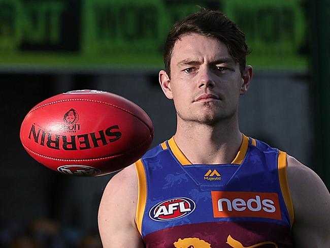 22/8/2019: Brisbane Lions AFL midfielder Lachie Neale at the Lions home ground at the Gabba, Brisbane . Lyndon Mechielsen/TheAustralian