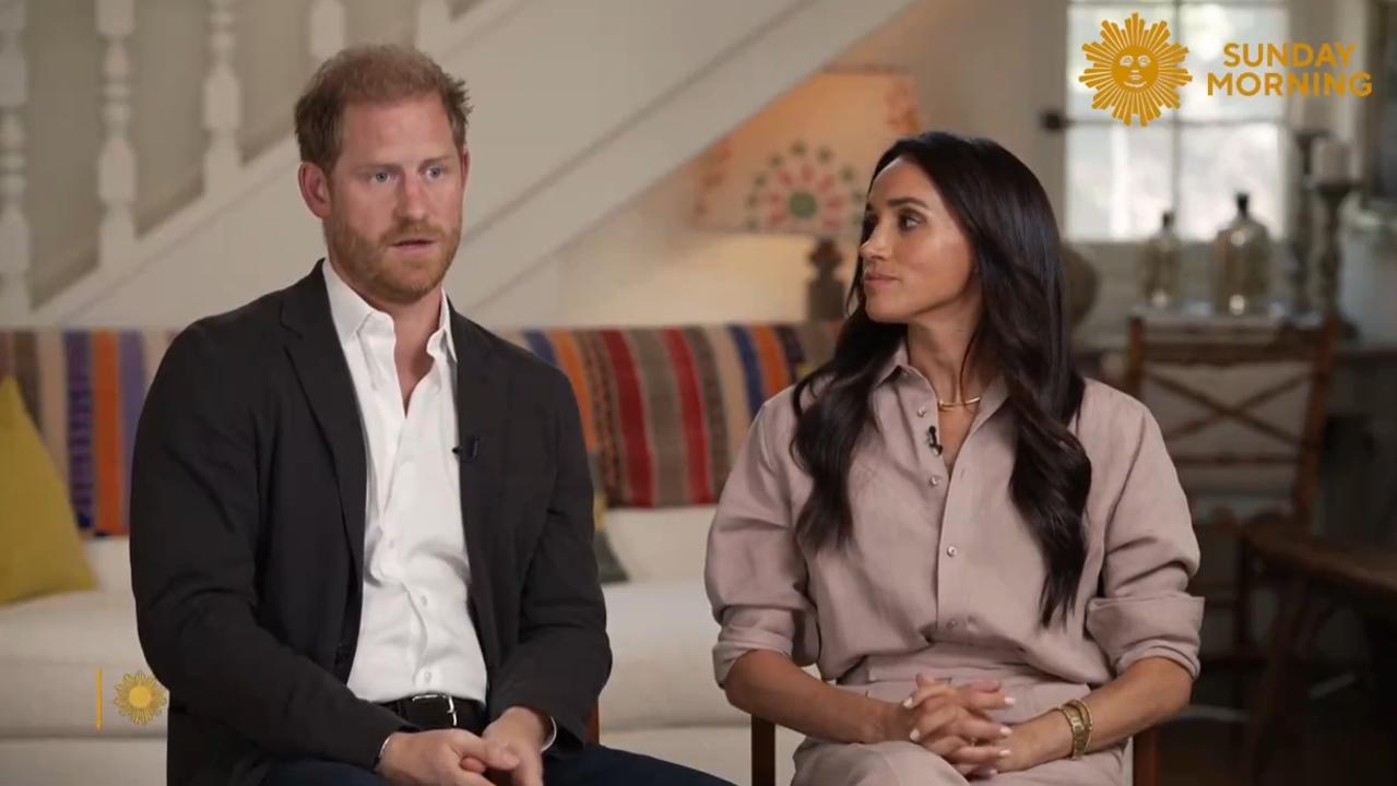 Trump is not a fan of Harry and Meghan Markle’s ongoing campaign to diss the royal family. Picture: CBS Sunday Morning