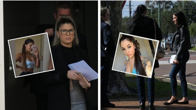 Mia Daly (left) has avoided a conviction after she `keyed' her ex-boyfriend's sister Carlie Beckhouse (right) in the face. Picture: supplied