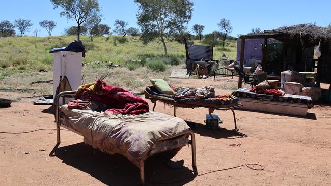 Third-world living conditions in the community have residents living in “humpies”. Picture: Riley Walter