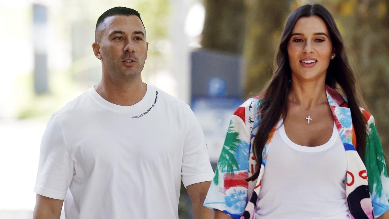 Former Commanchero Dean Contos and his new girlfriend Alexandra Injac pictured dining in Double Bay. Picture: Sam Ruttyn