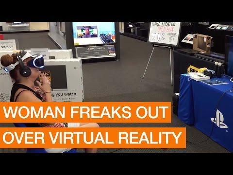 FUNNY:    Woman Freaks Out Over Virtual Reality  Package    July 24